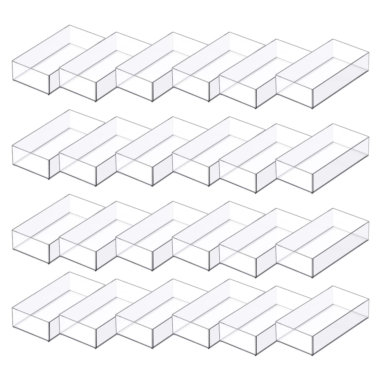 24 Pack: 8" x 4" Clear Stacking Storage Tray by Simply Tidy™